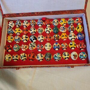 SET OF 50 COLORFUL MINIATURE BEIJING OPERA MASKS